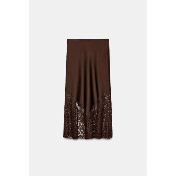 ZARA SATIN EFFECT LACE SKIRT ZW COLLECTION - Picture 9 of 10